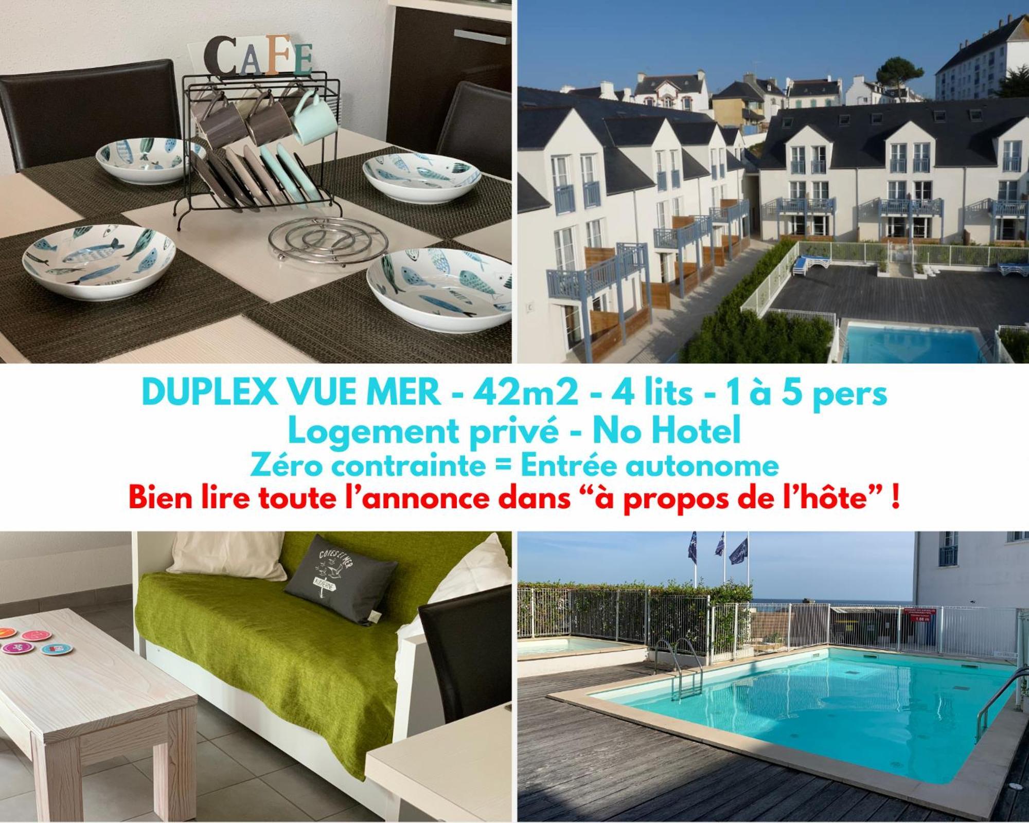 Duplex Vue Mer - Plage A 100M- 4 Lits - Parking Sous Sol Audierne Exterior photo